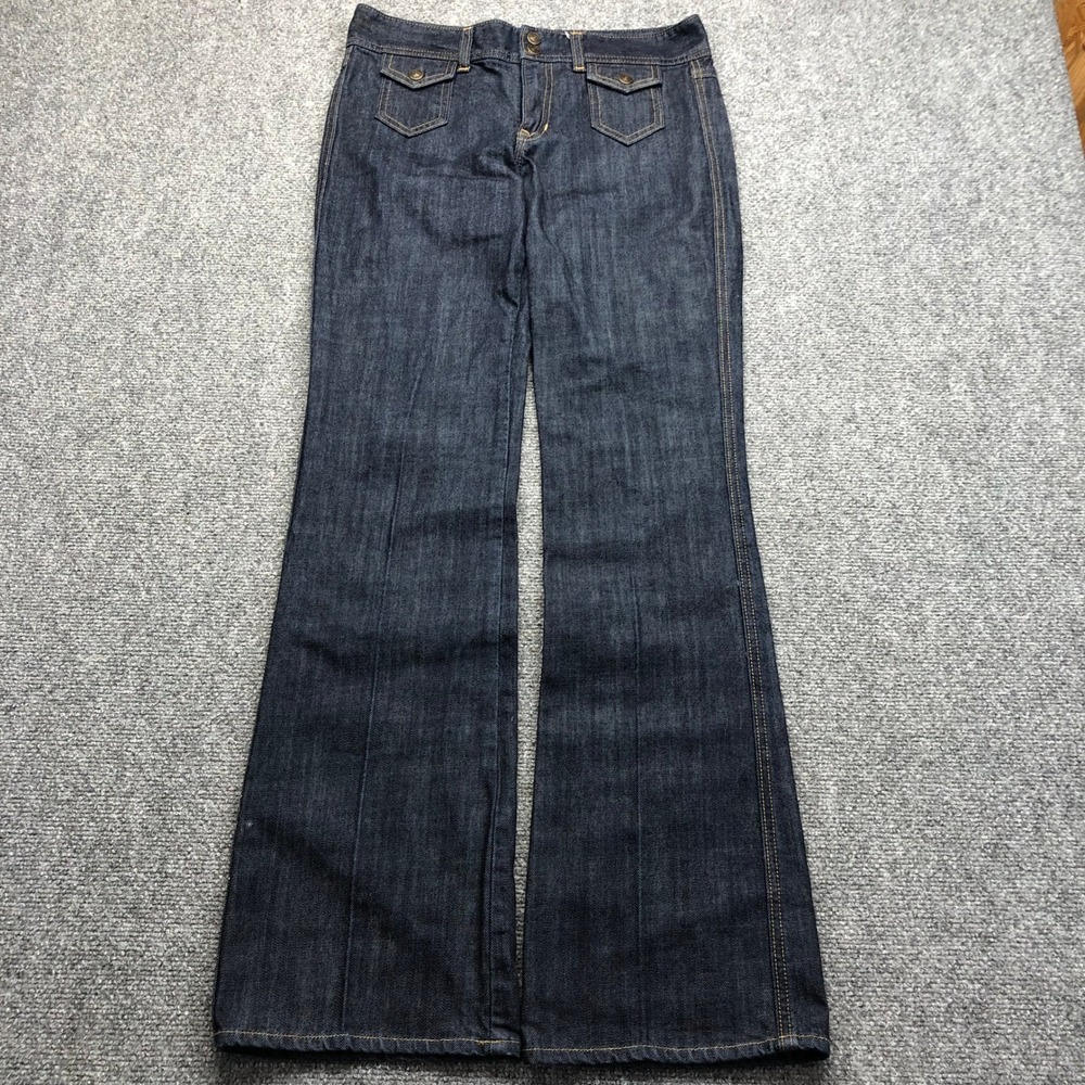 Gap Low Rise Boot Cut Jeans Dark Wash Flap Pocket Denim Y2K Size 4